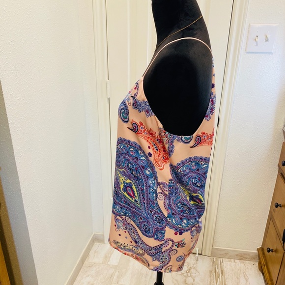 EXPRESS pink/blue reversible paisley tank/cami - Picture 6 of 12